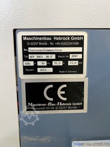 Máquina de aplicação de fita de borda com junção Hebrock AKV 3005 DK - F Airtronic