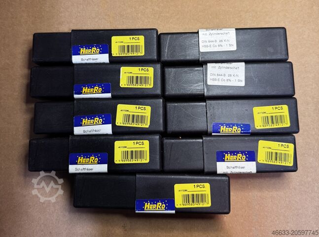 4 τραχείς φρέζες, 9 φρέζες με άξονα, HSS καινούργια Ø 25