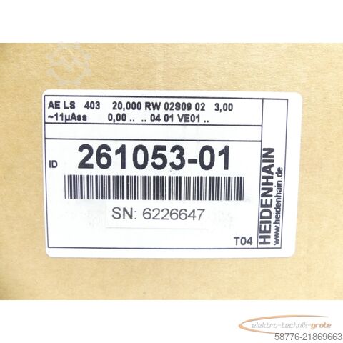コンポーネント Heidenhain AE LS 403 Lesekopf ID: 261053-01 SN: 6226647