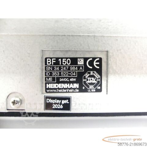 Componente Heidenhain BF 150 Monitor 353 522-04 SN:34247984 generalüberh. + 6 Mon. Gewährl.