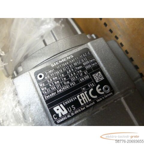 Motor Siemens Siemens 1FT7044-5AF71-1CG2 - Z Motor SN: YFF5618021201001 --