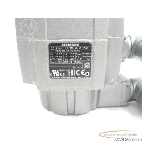 Motor Siemens Siemens 1FT7046-5AF74-1NA1 Synchronmotor SN:YFN4632532601005