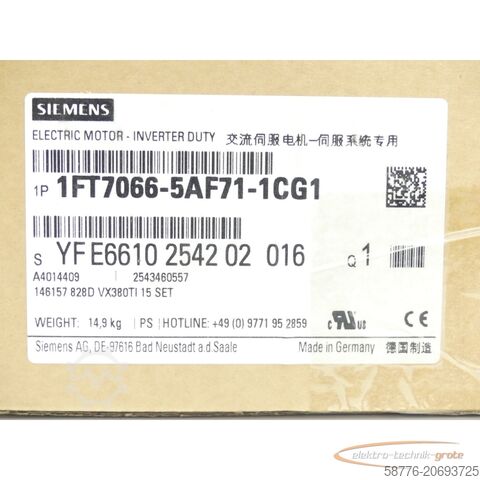 Siemens vél Siemens 1FT7066-5AF71-1CG1 Synchronmotor SN:YFE6610254202016 - ! -