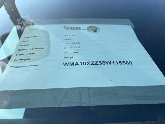 Beg pakaian MAN TGS 18.360 + ISOLATION FABRIC INCL ENGINE + BDF...