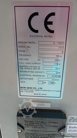 Yardımcı mil ve Y eksenli CNC torna tezgahı Moriseiki SL-150SY
