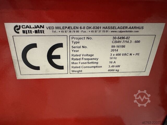 Nastro trasportatore Caljan CB4H 7/14.3-600