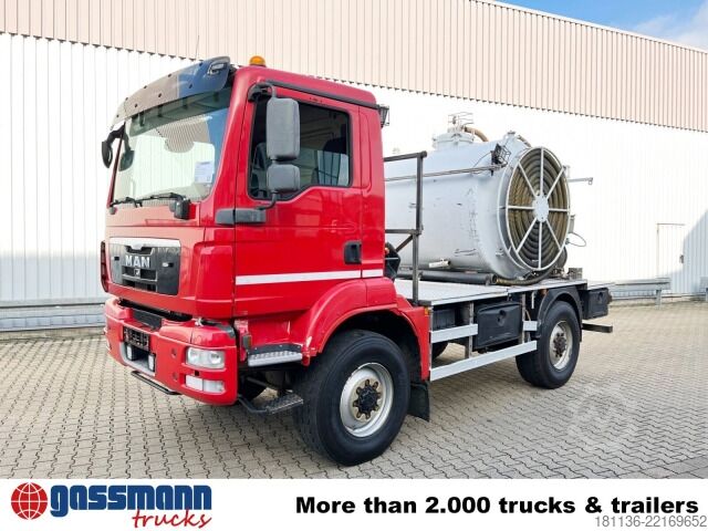 Camión para usos especiales MAN TGM 13.250/340 4X4 BL, Kran Hiab 026 T-3,