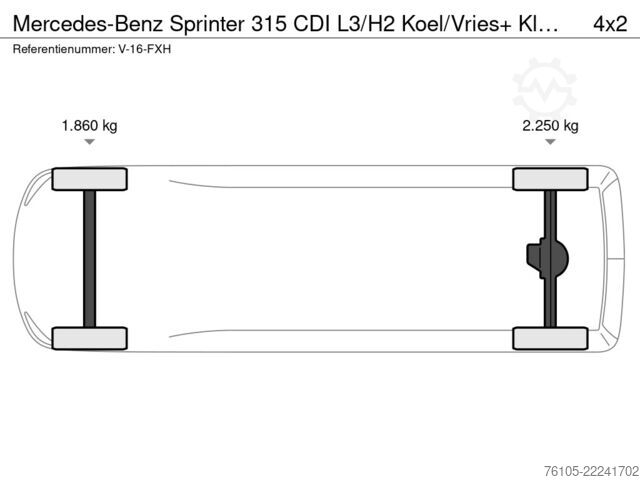冷藏车 Mercedes-Benz Sprinter 315 CDI L3/H2 Koel/Vries+ Klep Bi-Temp