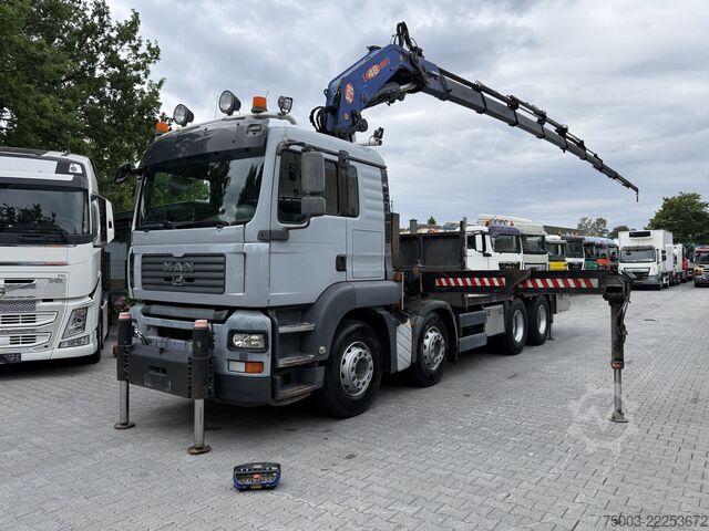 Камион с платформа MAN TGA 35.400 8X4 Kran PM 48028 bis 26 Meter