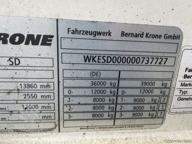 Volumetransport Krone Mega Volume / BPW Axles / Discbrakes / German T...
