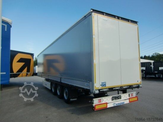 Open semitrailer with tarp KRONE BORDWANDPLANENAUFLIEGER , EINSTECKRUNGEN, LIFTACHSE,  SAF-ACHSEN,