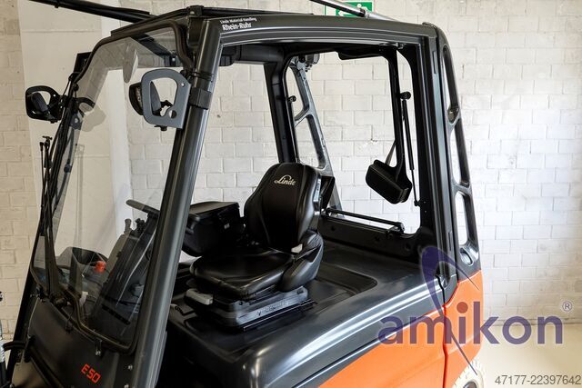 5,37m Zinkenverstellung Ladegerät Linde E50 Elektro Gabelstapler 5t Triplex