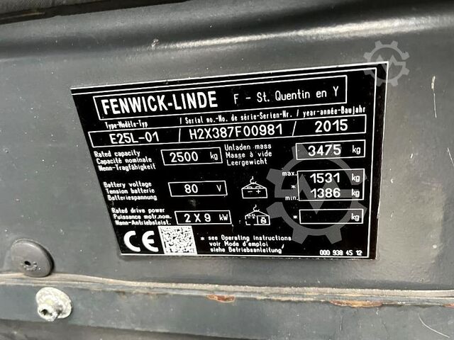 Elektriskais 4 riteņu iekrāvējs Linde E25L-01