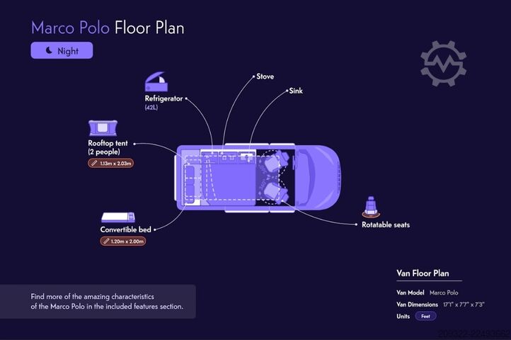 кемпер 2021 Mercedes Marco Polo | Automatico | Tetto Sollevabile