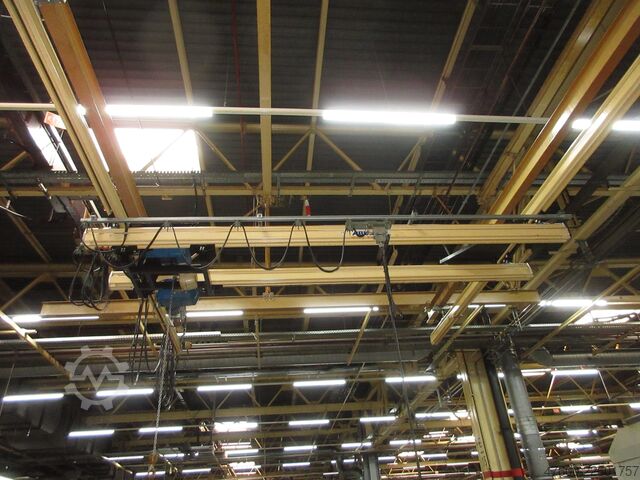 Nosturin katos Nosturi Sisänosturi Nosturin kiitotie Abus HB Kranbahn Kran 250KG 19x4m + Zub Abus ZHB HB160 250Kg Hängekranbahn