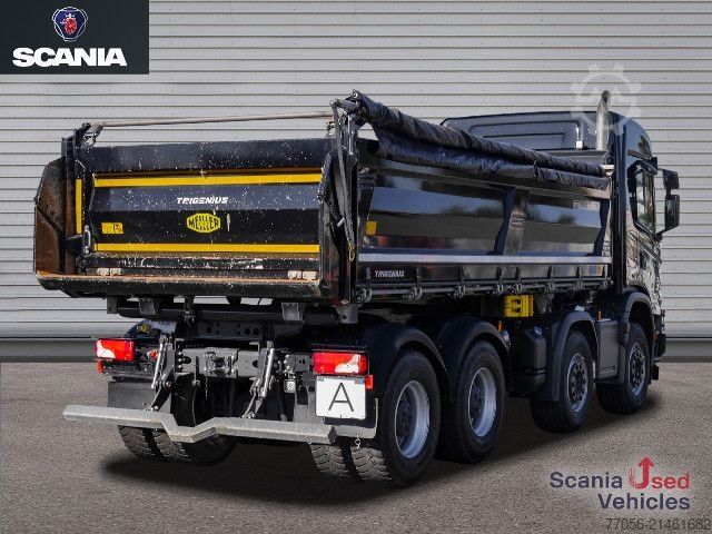 کامیون کمپر سه طرفه Scania G 460 B8x4HZ XT - Meiller TRIGENIUS D421 / Bordmat