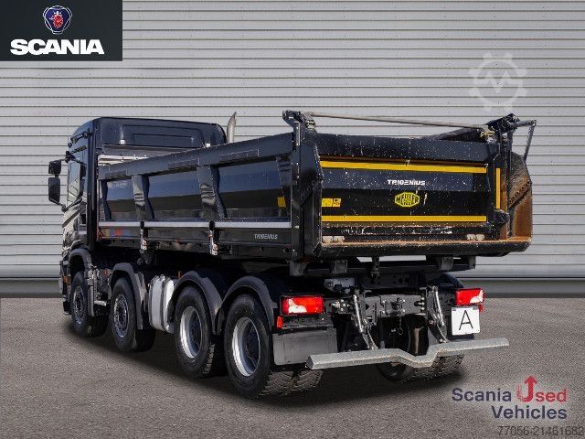 کامیون کمپر سه طرفه Scania G 460 B8x4HZ XT - Meiller TRIGENIUS D421 / Bordmat