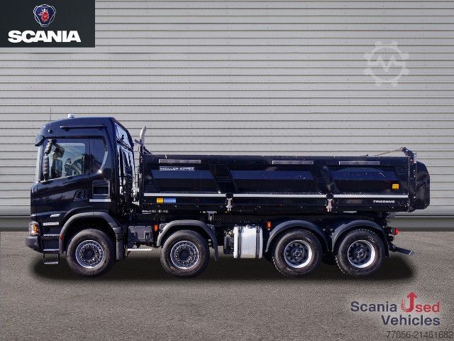 کامیون کمپر سه طرفه Scania G 460 B8x4HZ XT - Meiller TRIGENIUS D421 / Bordmat