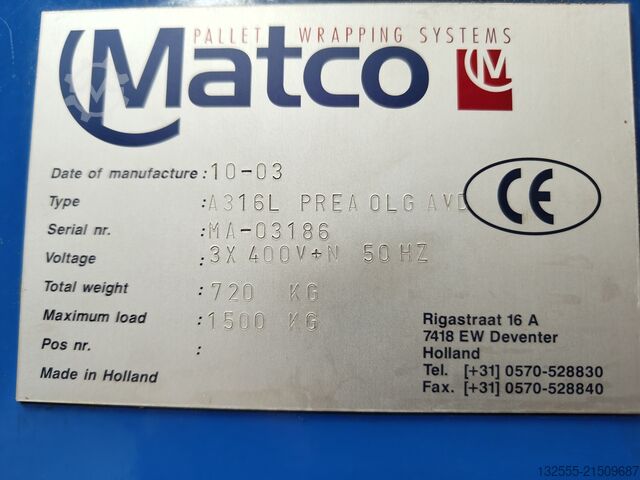 Упаковщик поддонов с поворотным столом Matco A316L PREA