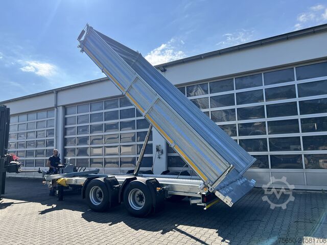 Pašizgāzēja piekabe Möslein TTD 19 B  19 t Tandemkipper- Tieflader hydraulischer Klappe Breitbereifung