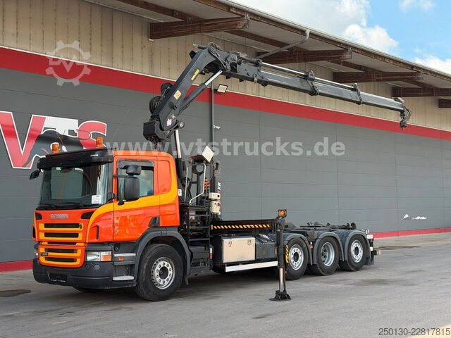 Kanca kasalı yük kamyonu (roll-off) SCANIA R 380 HIAB-Ladekran und ARK, Liftachsen 2+4