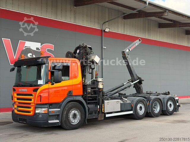 Kanca kasalı yük kamyonu (roll-off) SCANIA R 380 HIAB-Ladekran und ARK, Liftachsen 2+4