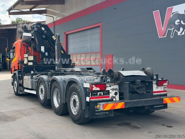 Kanca kasalı yük kamyonu (roll-off) SCANIA R 380 HIAB-Ladekran und ARK, Liftachsen 2+4