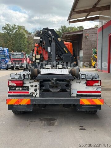 Kanca kasalı yük kamyonu (roll-off) SCANIA R 380 HIAB-Ladekran und ARK, Liftachsen 2+4