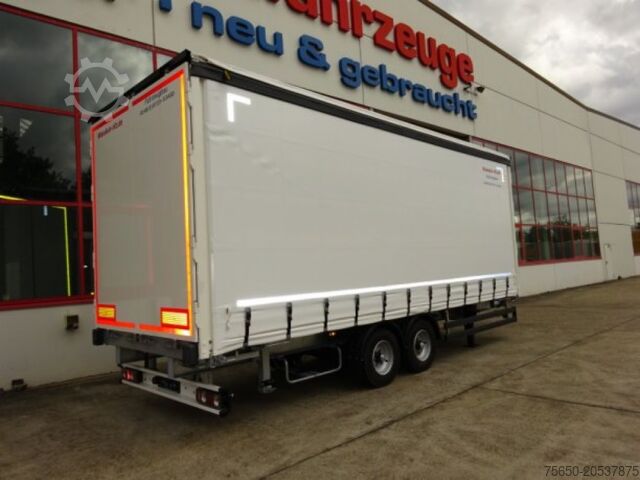 Open trailer with tarp Möslein TPW 105 D Schwebheim Tandem- Planenanhänger Durchladen
