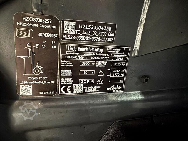 48/2022 service + inspecție UVV 04/2027 10.778 ore Linde E30HL