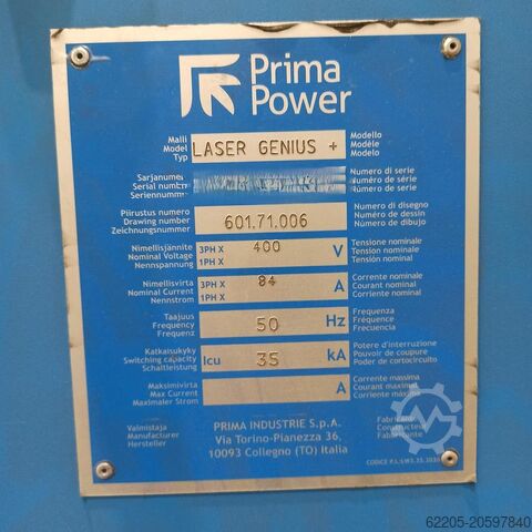 2023 PRIMA POWER Genius 2060 6KW PRIMA POWER Genius 2060 6KW