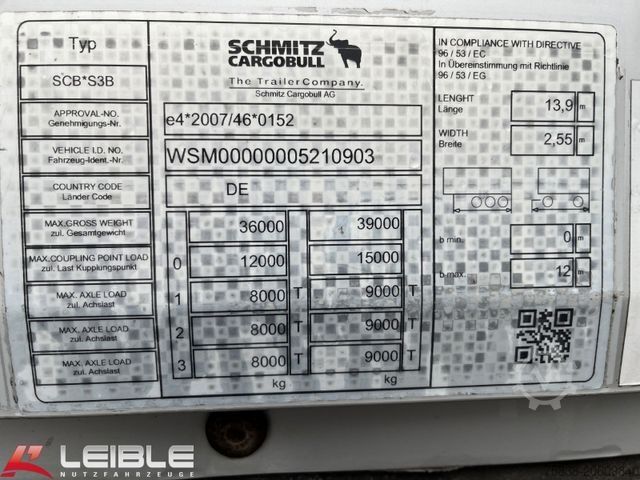 Semirremolque caja SCHMITZ CARGOBULL SKO 24/L*Koffer*Doppelstock*Zertifikat XL*