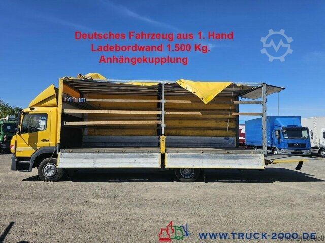 شاحنة بمسطحة ومشمع Mercedes-Benz Atego 1227 Plane Spriegel LBW BÄR 1.500 Kg + AHK