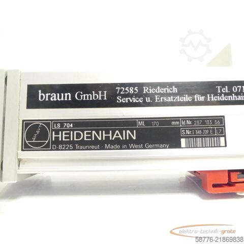 ส่วนประกอบ Heidenhain LS 704 ML 170mm 237133-56 / 237 133 56 SN: 3848709E ohne Lesekopf