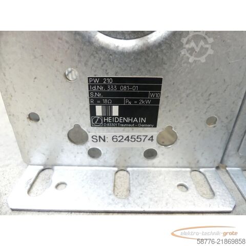 ส่วนประกอบ Heidenhain PW 210 ID: 333 081-01 Bremswiderstand SN: 6245574