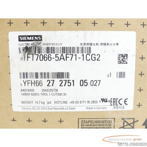 Siemens motor Siemens 1FT7066-5AF71-1CG2 Synchronmotor SN:YFH6627275105027 - ! -