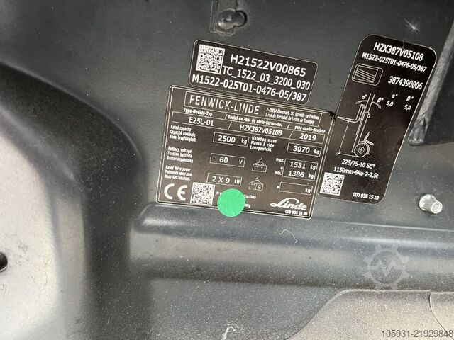 Elektrisk 4 -hjulig gaffeltruck Linde E25L-01
