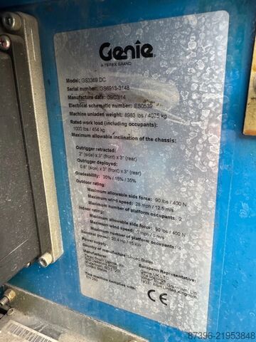 Angkat gunting Genie GS3369DC Hoogwerker Schaarhoogwerker