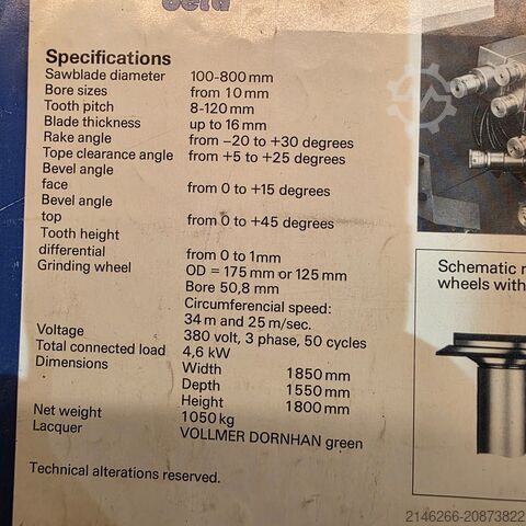 Schärfmaschine Vollmer Finimat beta