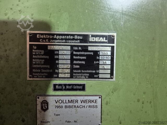 Máquina de solda topo a topo / solda por centelha IDEAL BAS 20