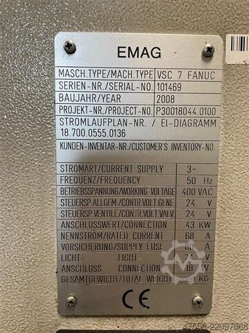 مخرطة رأسية EMAG VSC 7
