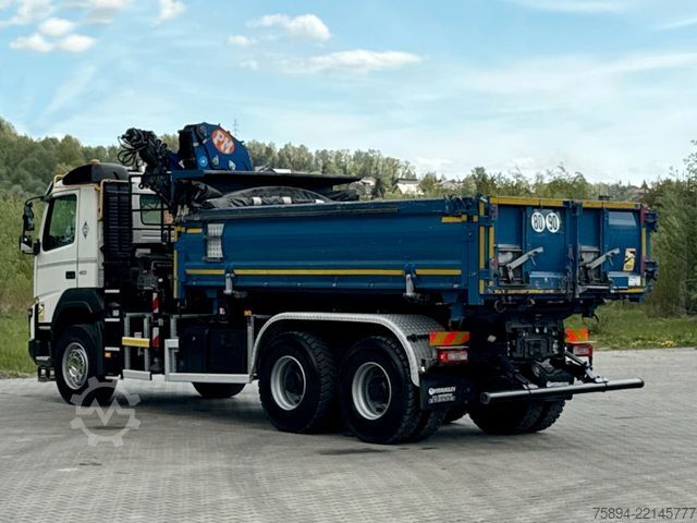 Crane yang terpasang pada truk VOLVO FMX 410 Kipper 5,00m *PM 18.5 TP/FUNK *6x4