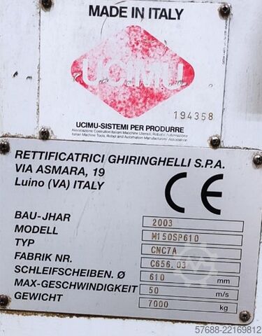 безцентрово шліфувальний верстат Ghiringhelli M150 SP 610