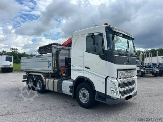 Tre-sidet tipbil VOLVO FH 500 3-SEITEN KIPPER MEILLER MIT PALFINGER PK22002EH, RETARDER