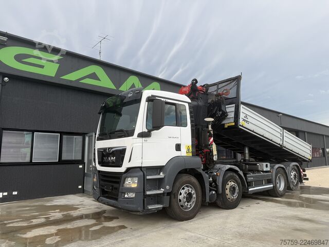 รถดัมพ์ MAN 35.470 TGS Kipper + Kran Fassi F485 8x2