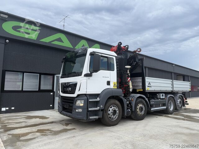 รถดัมพ์ MAN 35.470 TGS Kipper + Kran Fassi F485 8x2