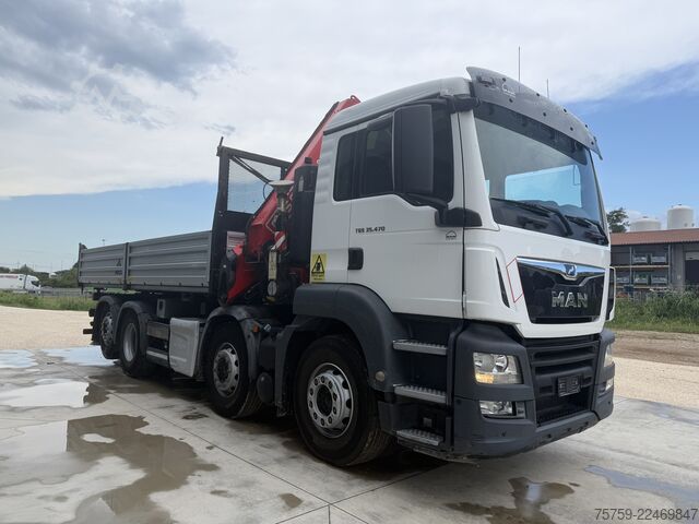 รถดัมพ์ MAN 35.470 TGS Kipper + Kran Fassi F485 8x2