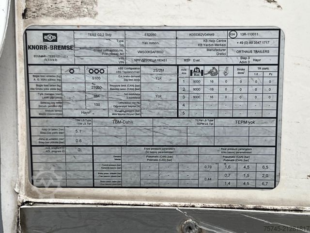 Box semitrailer ORTHAUS VMS * MEGA * ROLLBODEN * SAF