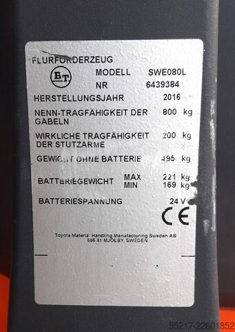 Xe nâng tay TOYOTA BT SWE 080L