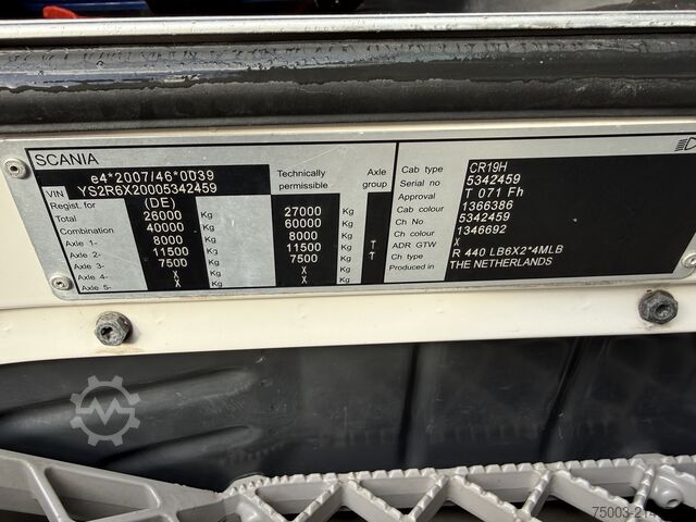 Lastbilsmonterad kran Scania R440 6X2*4 Kran HMF 5020 K5